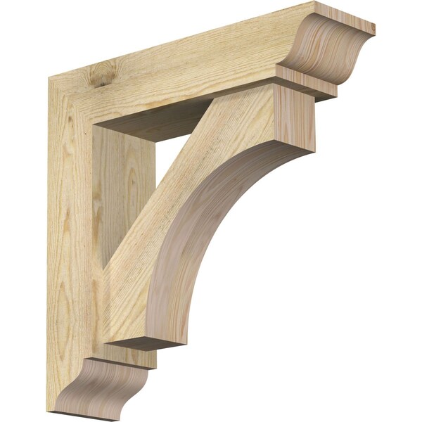 Ekena Millwork Westlake Traditional Rough Sawn Bracket w/ Offset Brace, Douglas Fir, 6"W x 22"D x 22"H BKT0604X22X22WTL01RDF - main
